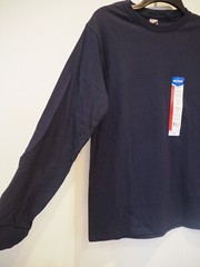 Gildan Navy Long Sleeve Heavy Cotton Crew Neck Shirt Classic Fit G5400 Sz S NWT