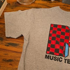MTV Men’s Gray Logo Graphic Crew Neck Short Sleeve T-Shirt Size 2XS