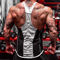 Men’s Gym Tank Top Muscle Shirt Sleeveless T Shirt Workout Fitness Training Tee
