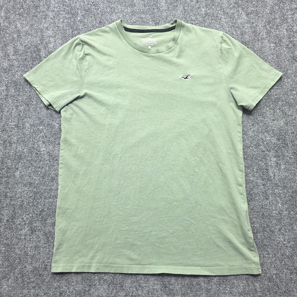Hollister Must Have Collection Shirt Mens Medium Sage Green Cotton Logo Tee Crew