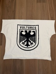 Vultures Logo Graphic Oversized Crew Neck Cotton Knit T-Shirt, White/Black 2