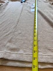 St. John’s Bay NWT Mens XL Henley Shirt Oatmeal Beige Thermal Waffle Knit Casual