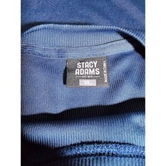 Stacy Adams Mens XL Blue Textured Ribbed Short Sleeve Crewneck T-Shirt
