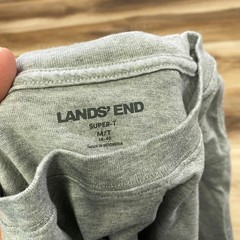Lands’ End Super-T Shirt Men Medium Tall Minimalist 100% Cotton Gray Long Sleeve