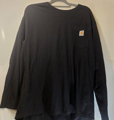 XL Carhartt Force | Relaxed Fit Long Sleeve Black Shirt Mens | Chest Pocket