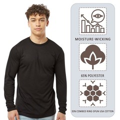 Gildan Men’s Poly-Rich Long Sleeve T-Shirt Crewneck Tee Shirts