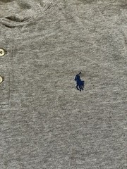 Polo Ralph Lauren Men’s Gray Mesh Solid Henley Long Sleeve Embroidered Logo L
