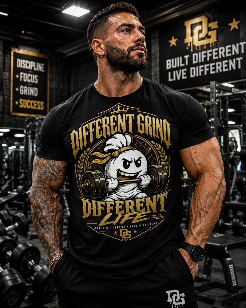 Differnt Grind Different Life GraphicWorkout Sneaker Tee Shirt Money Builder T