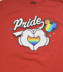 Disney Mickey & Friends Mens Mickey Hands Rainbow Heart Pride Shirt New S-3XL