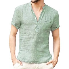 Summer New Men’s Short-Sleeved T-shirt Cotton and Linen Led Casual Men’s T-shirt
