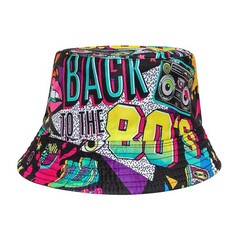 Fashion 80s 90s Bucket Hat for Men Women Outdoor Summer Beach Packable Sun Cap