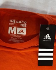 Adidas men’s workout the go to tee shirt orange 100% Cotton NWT (see note)