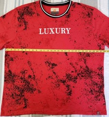 Refinery Republic Mens 4XL Shirt Red Luxury Embroidered Ink Blotch Graphic New 