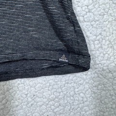 PrAna Mens Henley Organic Cotton Striped Shirt Sz Large Sustainable Gorpcore Top