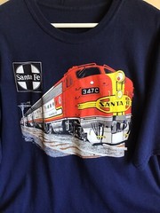 Mens Daylight Sales Santa Fe Super Client Train Blue Graphic Cotton Tshirt