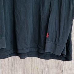 Polo Ralph Lauren Long Sleeve T-Shirt Black w Red Pony And Spellout Sz 3XL