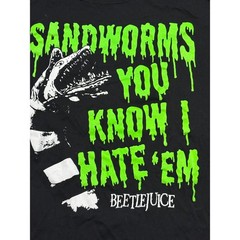 Ripple Junction Beetlejuice T-Shirt Mens XL Black Unisex Sandworms Quote Good