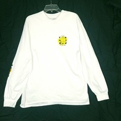 Vans SpongeBob Shirt Men Large White Long Sleeve Off The Wall Graphic Tee Cotton