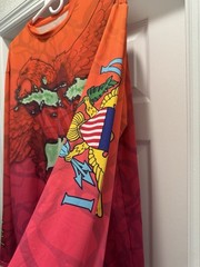 Ocean Surfari Men’s XL Orange/Red Long Sleeve Crew Neck Eagle Graphic T-Shirt