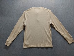Old Navy Men Henley Shirt L Yellow Waffle Knit Long Sleeve Knit Casual Relaxed