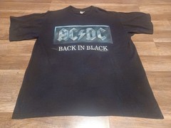 Vintage 90’s 1991 AC/DC Double-Sided Back In Black Tour Concert Band T-Shirt XL