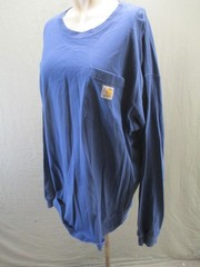 Carhartt Size XL Mens Blue 100% Cotton Long Sleeve Pockets Utility Shirt 241