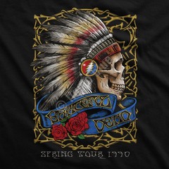 Grateful Dead Spring Tour ’90 Black T-Shirt Liquid Blue