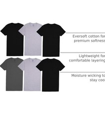 Fruit Of The Loom Men’s 6pk Pocket Tees Size L New Moisture Wicking Eversoft