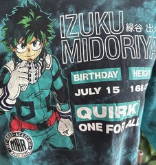 My Hero Academia Izuku Midoriya Multicolor Tye Dye Men’s T Shirt Size XL