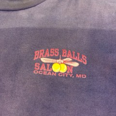 Brass Balls Saloon Ocean City MD Graphic T Shirt Men’s Purple Tie Dye Retro Tee
