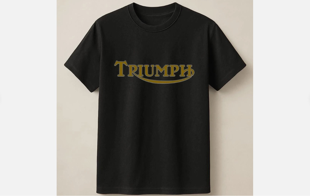 HOT!!Triumph Tee With Retro Gold Emblem Design Unisex T Shirt