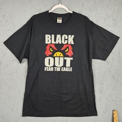 Vintage Black Out Fear The Eagle Shirt Mens XL Black Graphic logo Sports Y2k