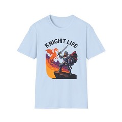Unisex Softstyle T-Shirt Knight Dragon Cliff Fantasy Battle Epic Medieval Art