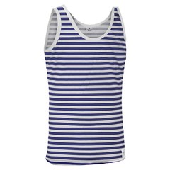 Russian Sailor Telnyashka Style Navy Top Striped Sleeveless Vest Singlet T Shirt