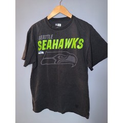 NFL Team Apparel Seattle Seahawks Graphic T-Shirt Mens Large Black Neon Green