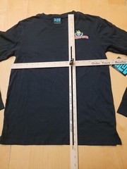 Alab T-Shirt Mens Small Long Sleeve, Alien Spaced Out Embroidered Black ShipFree