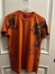 Vintage Y2K Shanghai Tang Tiger Graphic Tee In Orange Size S