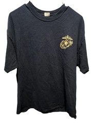 Marines Men’s T-Shirt XL Black Semper Fi Bayside True American Made USMC Logo