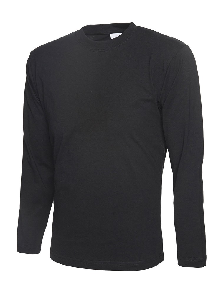 UNEEK Mens Long Sleeve T-Shirt Blank Casual Cotton T Shirt Plain Work Unisex Tee