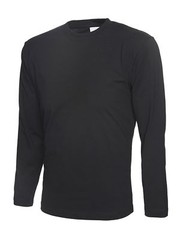 UNEEK Mens Long Sleeve T-Shirt Blank Casual Cotton T Shirt Plain Work Unisex Tee
