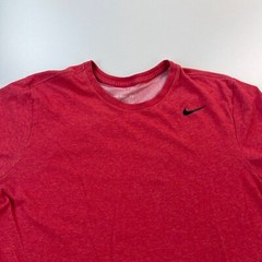 Nike Dri Fit Shirt Mens Large Athletic Cut Red Crew Neck Lightweight Stretch