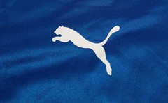 Puma Italy Football Shirt M Blue National Team Italia Soccer Jersey Graphic VGC