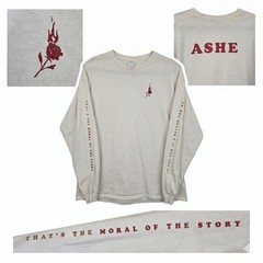 Ashe Moral Of The Story Graphic Shirt XL Cream Long Sleeve Indie Pop Concert Tee