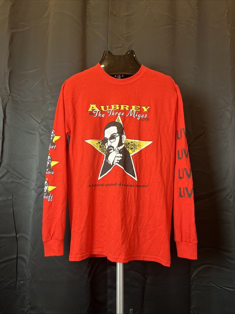 Aubrey The Three Migos Shirt Mens Medium Red Scorpion Tour Long Sleeve 2018 Live