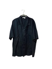 international male men’s short sleeve, black 100% linen shirt size XXL