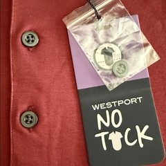 Westport NWT Men’s No-Tuck LustreTech Stretch Cotton Short Sleeve Henley Shirt