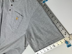 2 Carhartt Dearborn Henley Men 2XL Loose Fit XXL Gray Shirt Pocket Logo Workwear