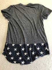 CSG Shirt Men’s Small Gray Stars and Stripe Curved Hem Tee
