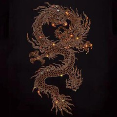 Fashion Dragon Rhinestones Summer Short Sleeve Luxury Men Trend Black T-Shirt
