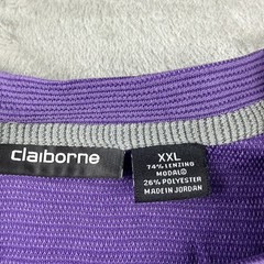 VTG Claiborne Men’s XXL Purple Ribbed Modal Blend Short Sleeve Crew Neck T-Shirt